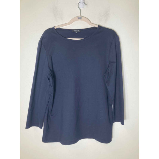 Lafayette 148 Black Long Sleeve Crew Neck Shirt Sz XXL