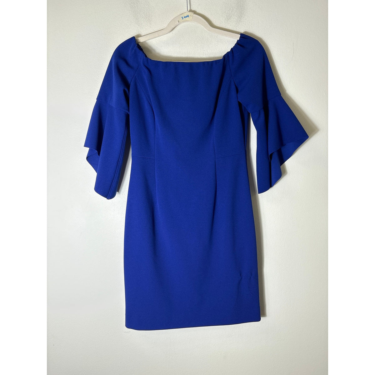 Antonio Melani Deep Blue Off the Shoulder 3/4 Sleeve Dress Sz 4