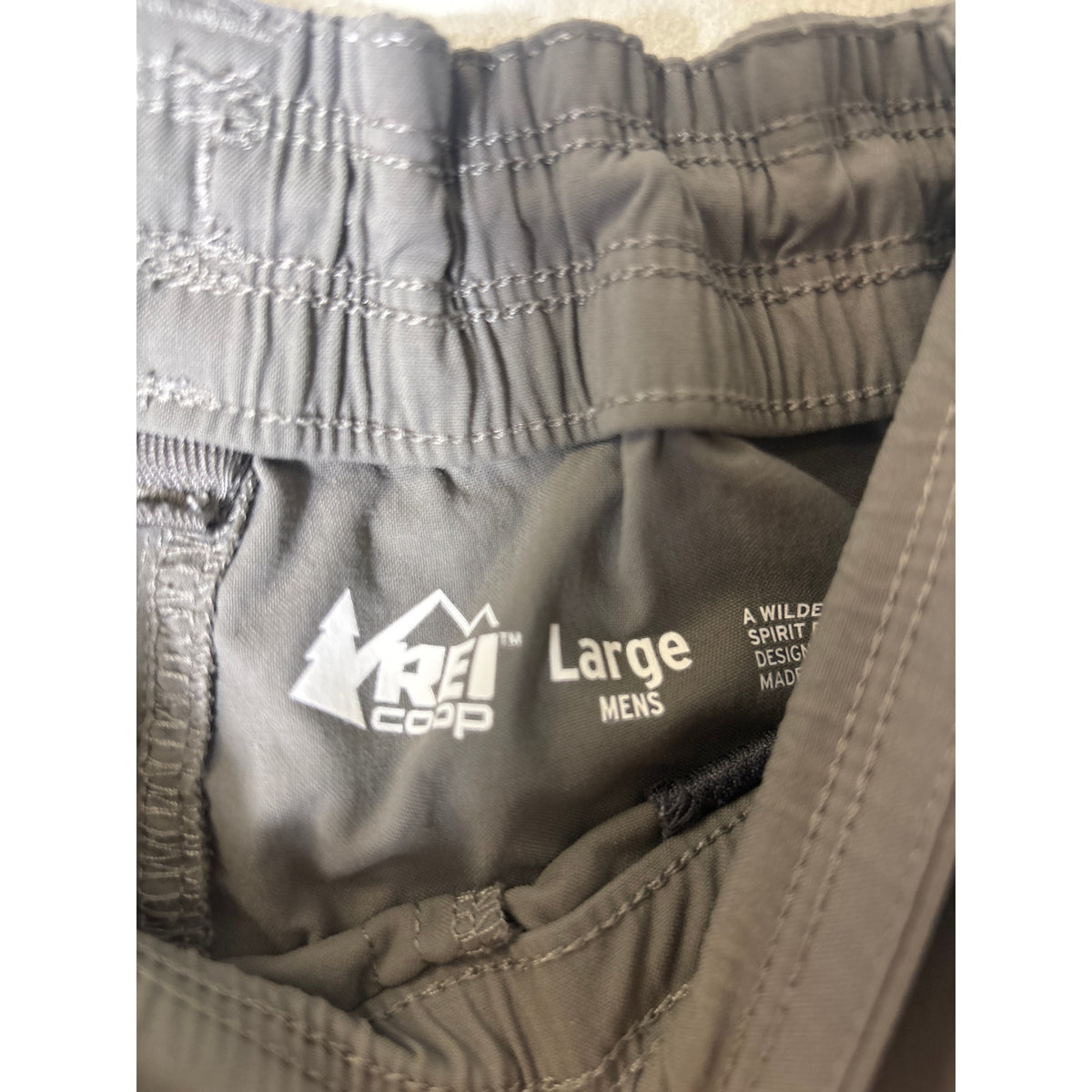 Mens REI Dark Gray Nylon Travel Pants Sz L