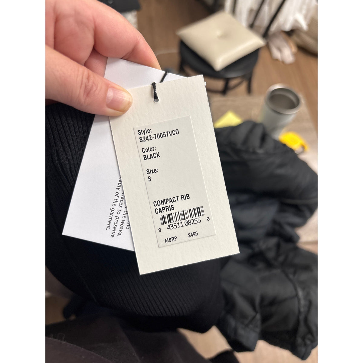 NWT Phillip Lim Black Comopact Ribbed Capris Sz S