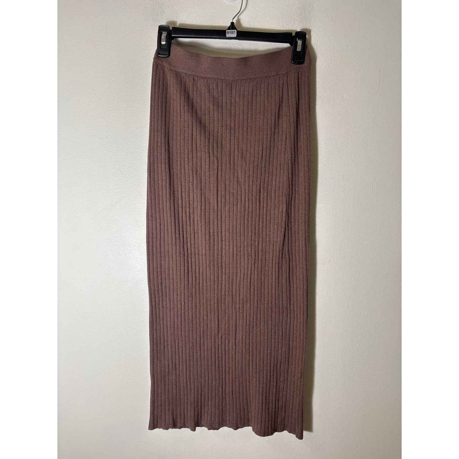 Max Studio Brown Ribbed Bodycon Swater Skirt Sz XS
