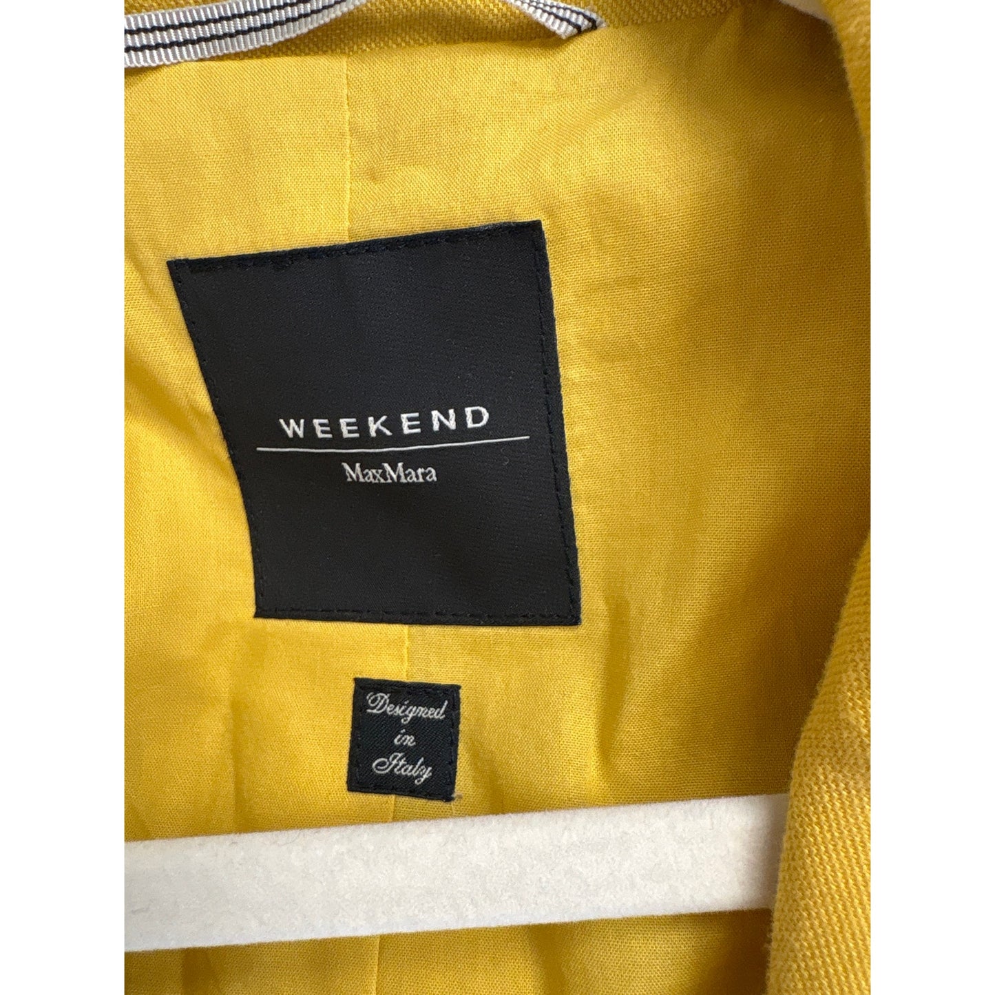 Weekend Max Mara Mustard Yellow Long Sleeve 2 Button Blazer Sz 16
