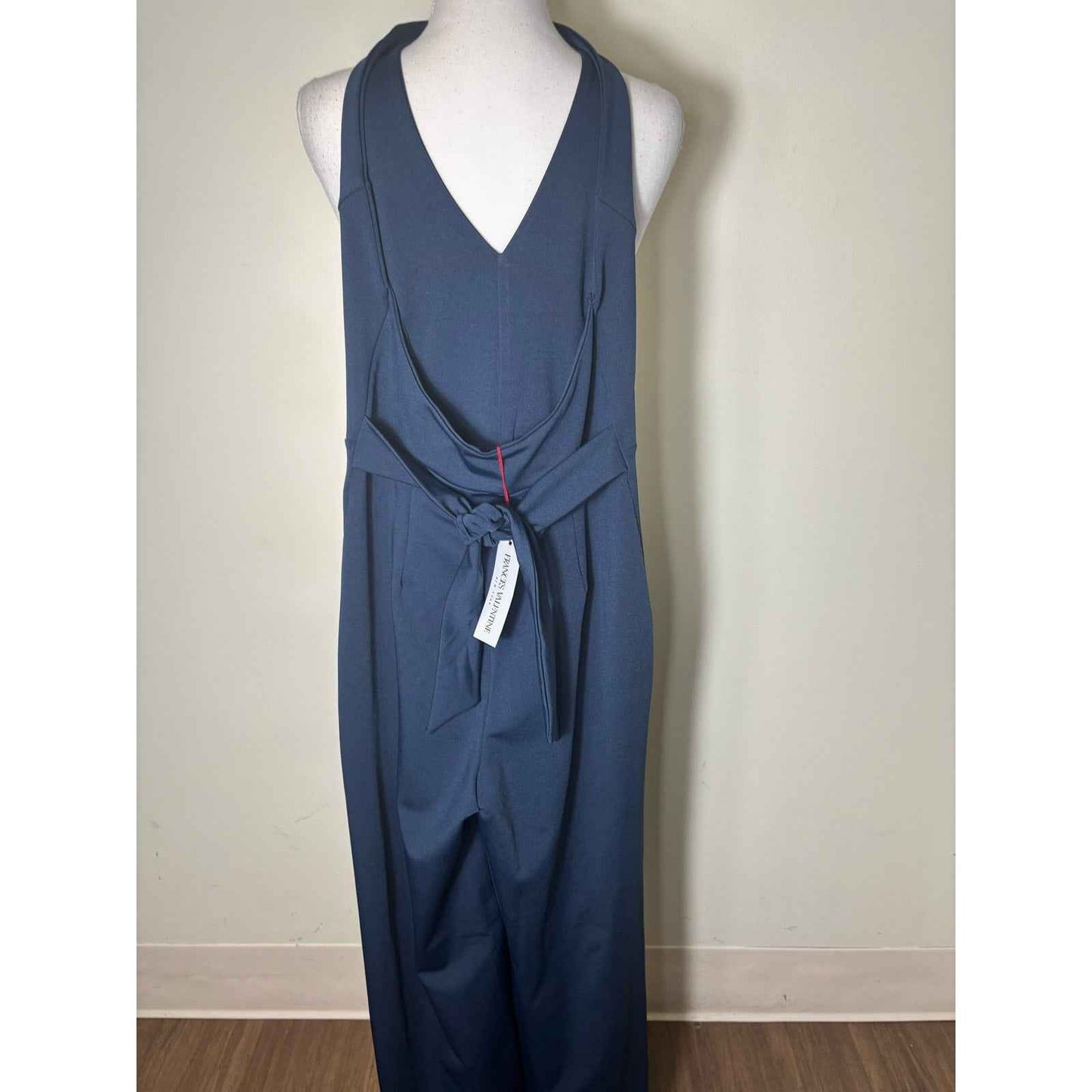 NWT Frances Valentine Navy Halter Jumpsuit Sz 4
