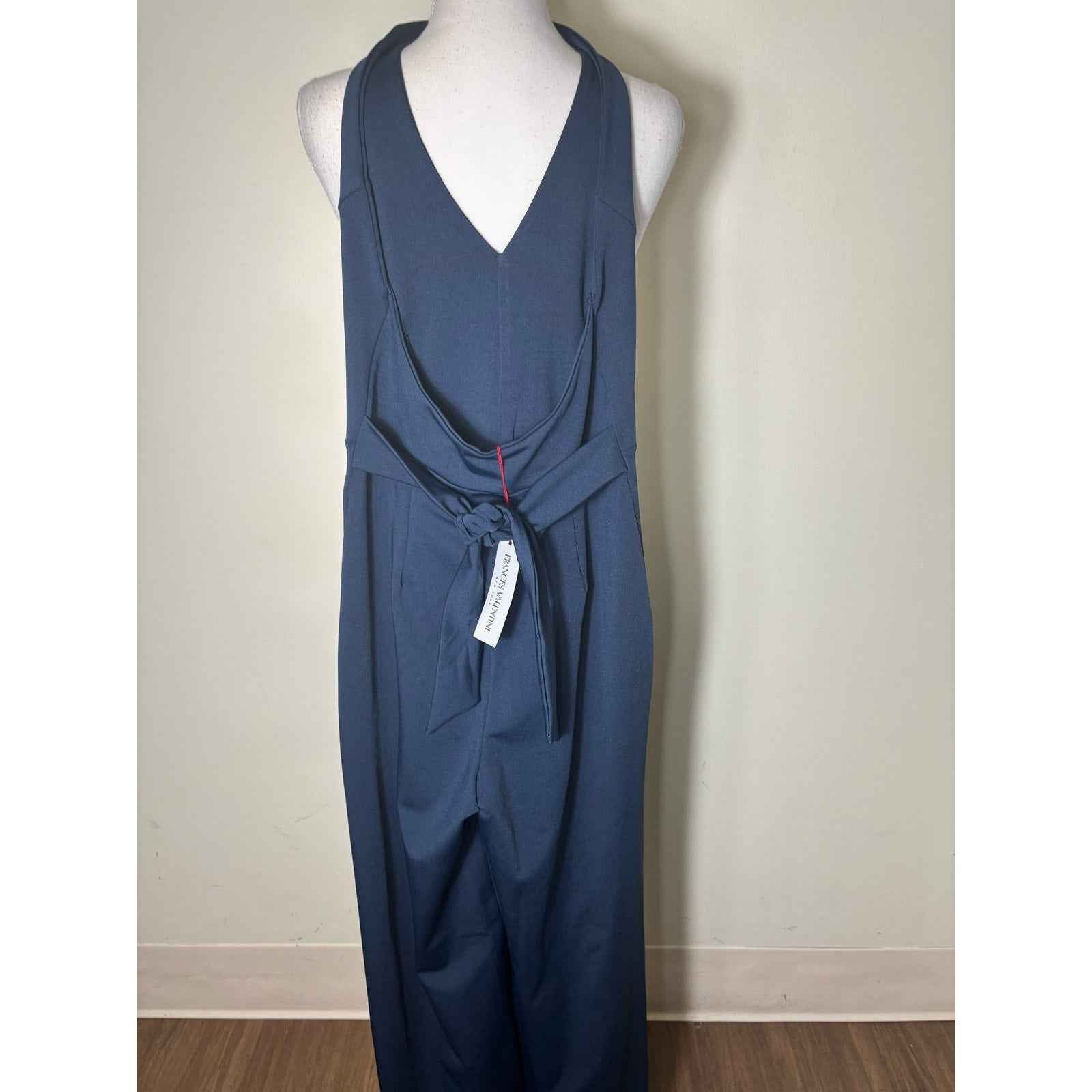 NWT Frances Valentine Navy Halter Jumpsuit Sz 4