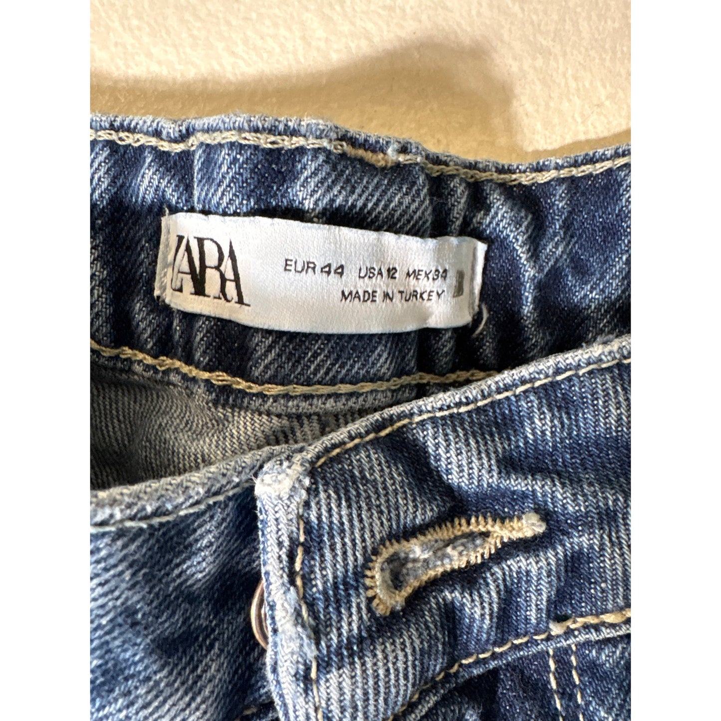 Zara High Waist Dark Wash Jeans Sz 12