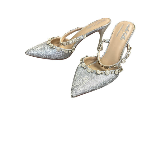 Nicole Bathie x Antonio Melani Pointed Silver Heels Sz 8