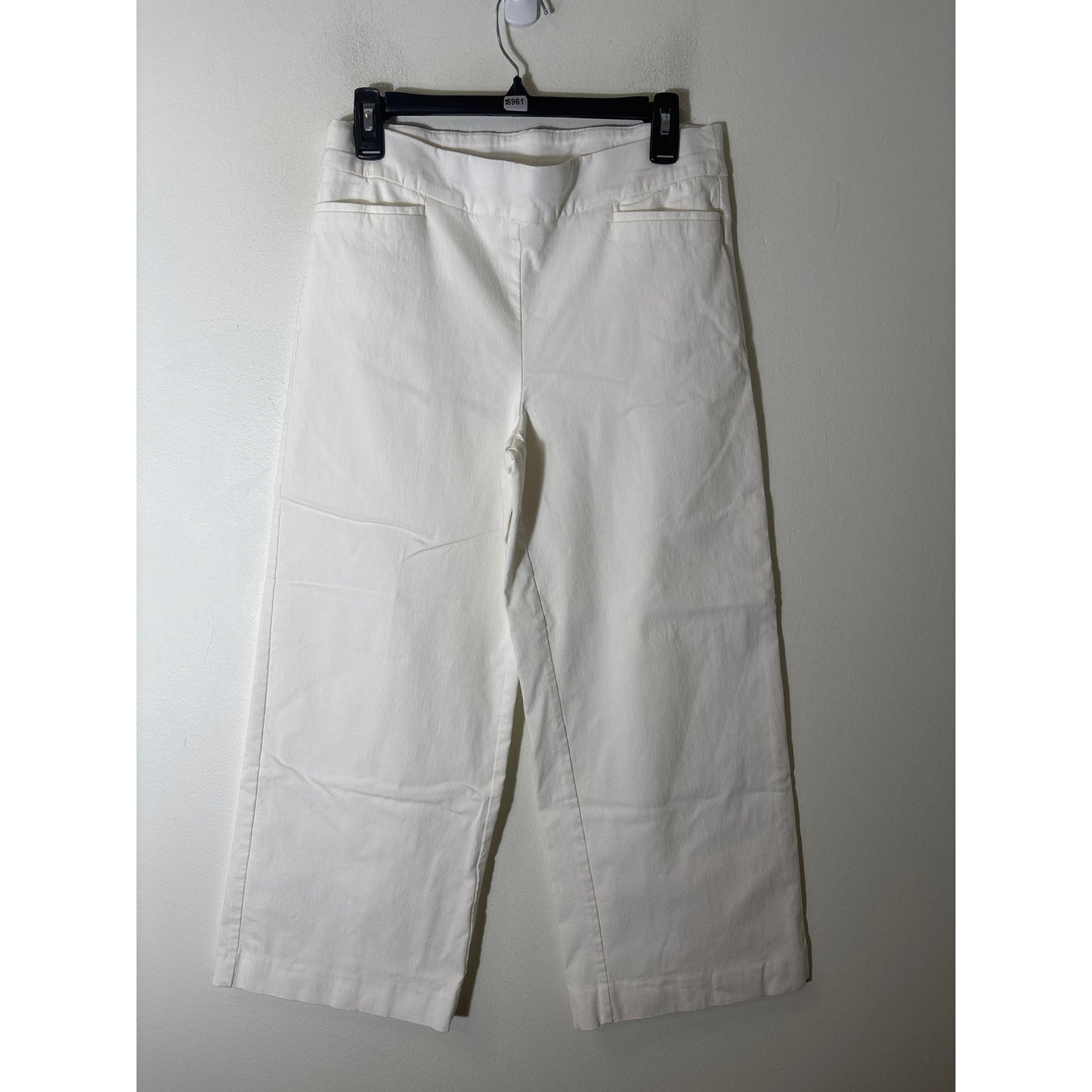 Chicos White Flat Front Pull On slacks Sz 15R