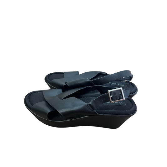 Steven by Steve Madden Black Criss Cross Wedges Sz 8