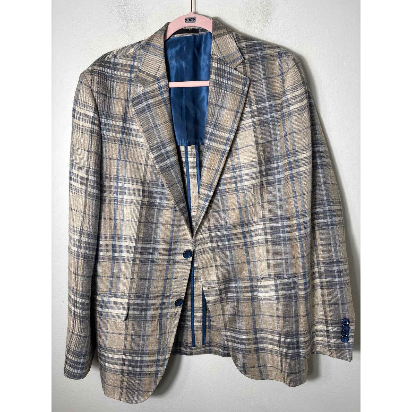 Men's Robert Noble from McCulley's Highlands NC Blue Plaid Jacket Sz 41R
