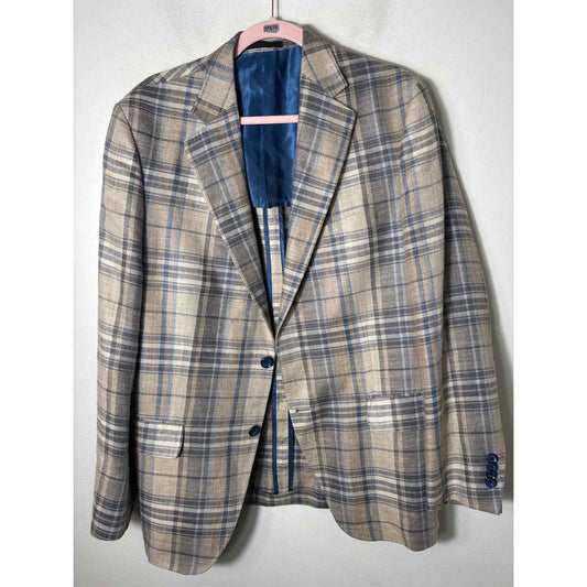 Men's Robert Noble from McCulley's Highlands NC Blue Plaid Jacket Sz 41R