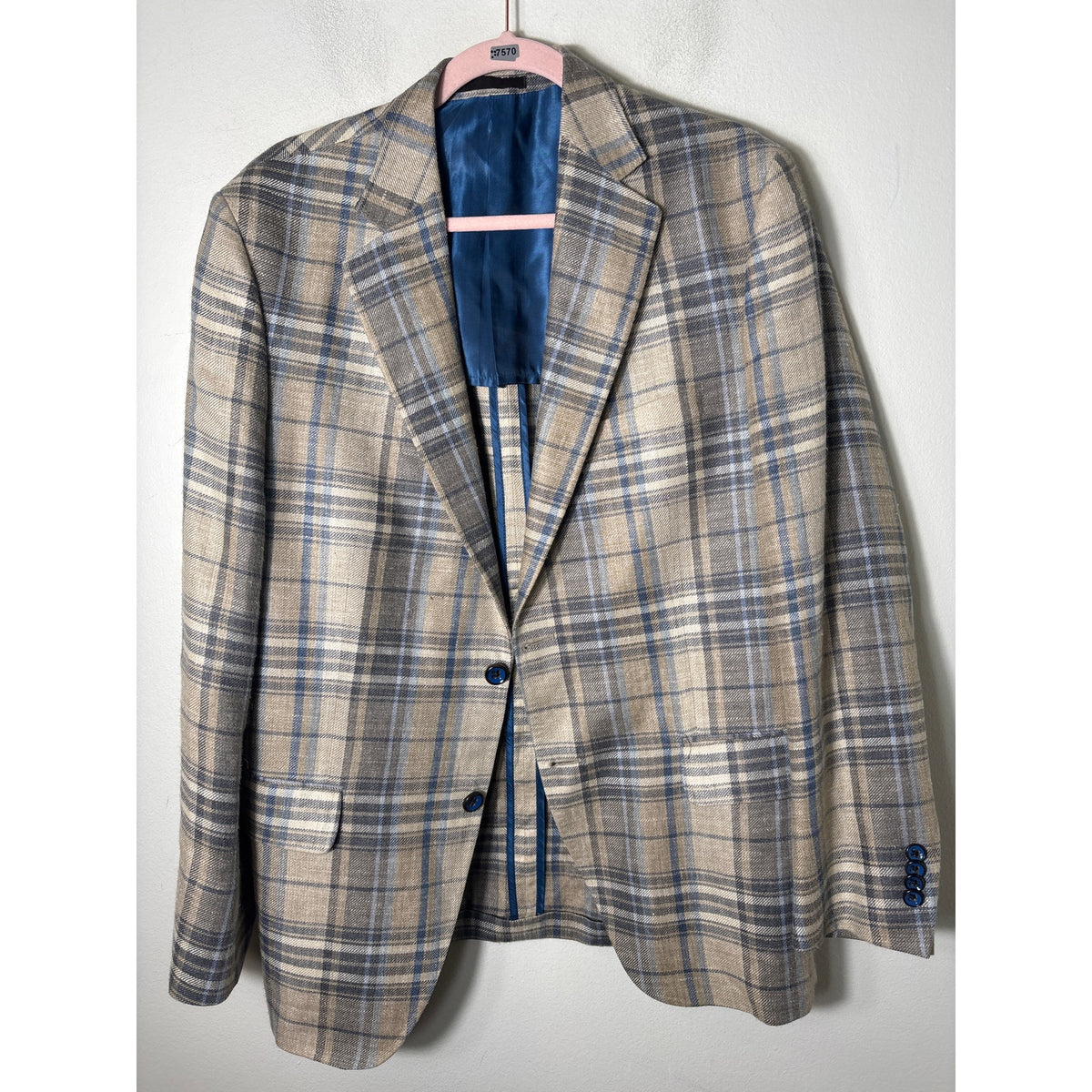 Men's Robert Noble from McCulley's Highlands NC Blue Plaid Jacket Sz 41R