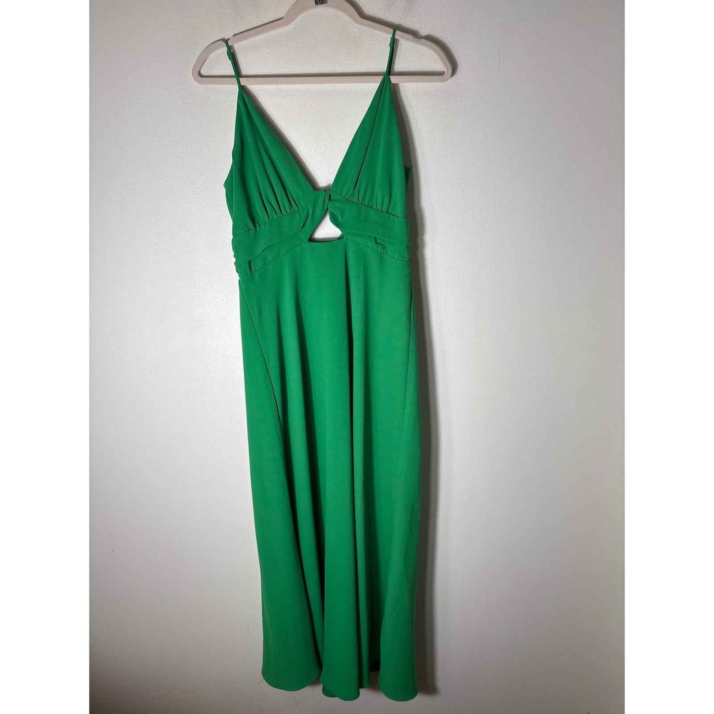 Alexia Admor Kelly Green Spaghetti Strap Key Hole Long Dress Sz 4