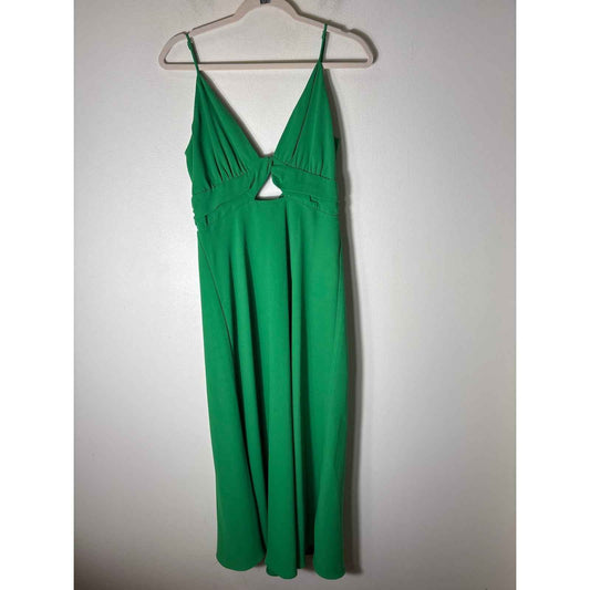 Alexia Admor Kelly Green Spaghetti Strap Key Hole Long Dress Sz 4