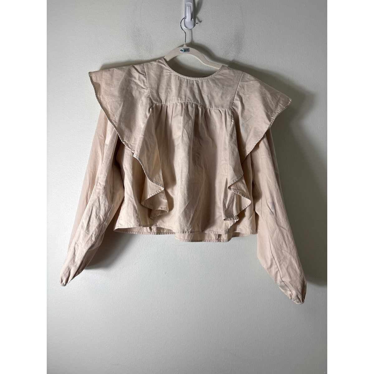 En Saison Light Khaki Long Sleeve Top Sz L