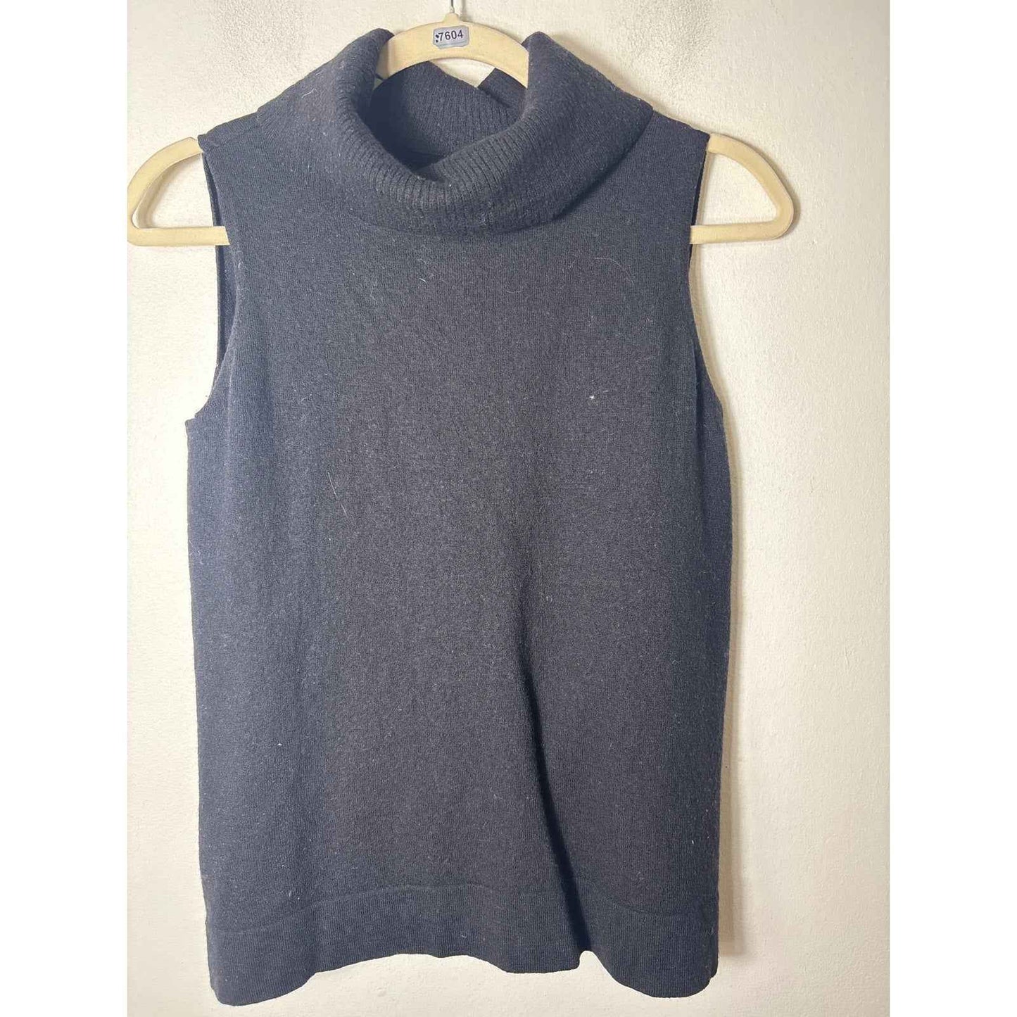 BCBG Black Sleeveless Backless Knit Mock Sweater Sz M