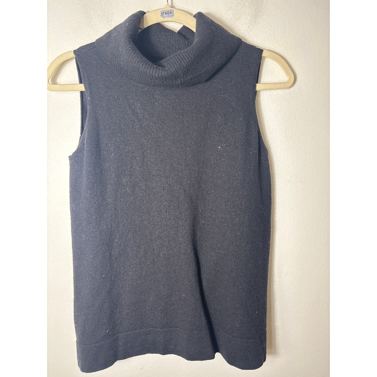 BCBG Black Sleeveless Backless Knit Mock Sweater Sz M