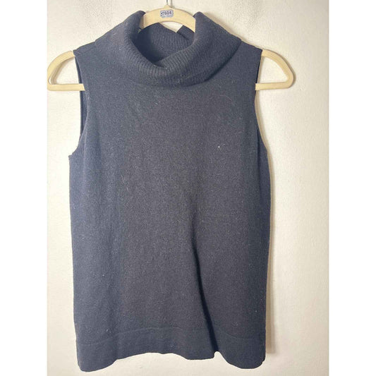 BCBG Black Sleeveless Backless Knit Mock Sweater Sz M