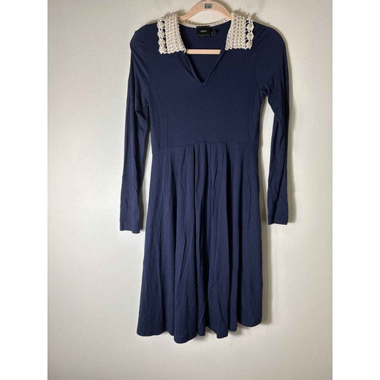 ASOS Maternity Navy Long Sleeve Knee Lengnth Knit Dress Sz 4