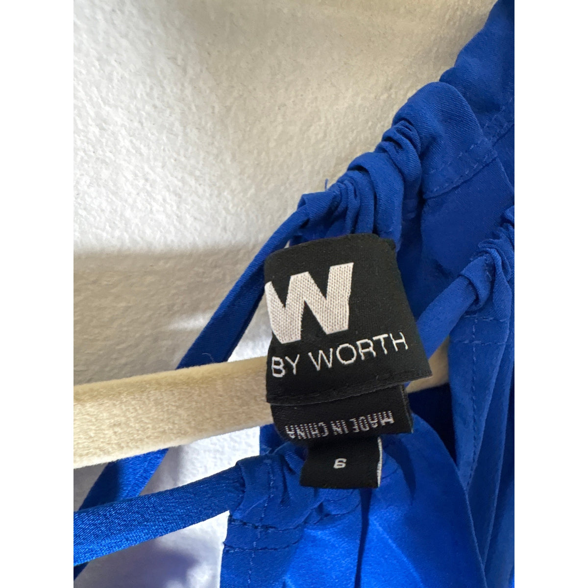 W By Worth Cobalt Blue Silk Halter Top Sz 6