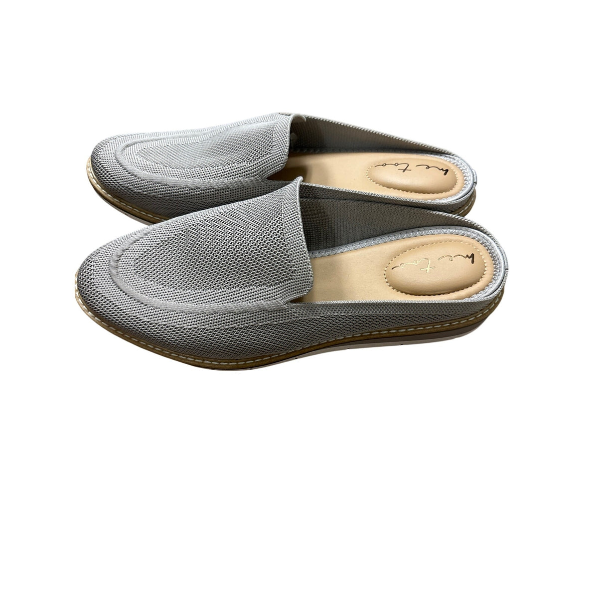 Me Too Tan Fabric Slide On Shoes Sz 10