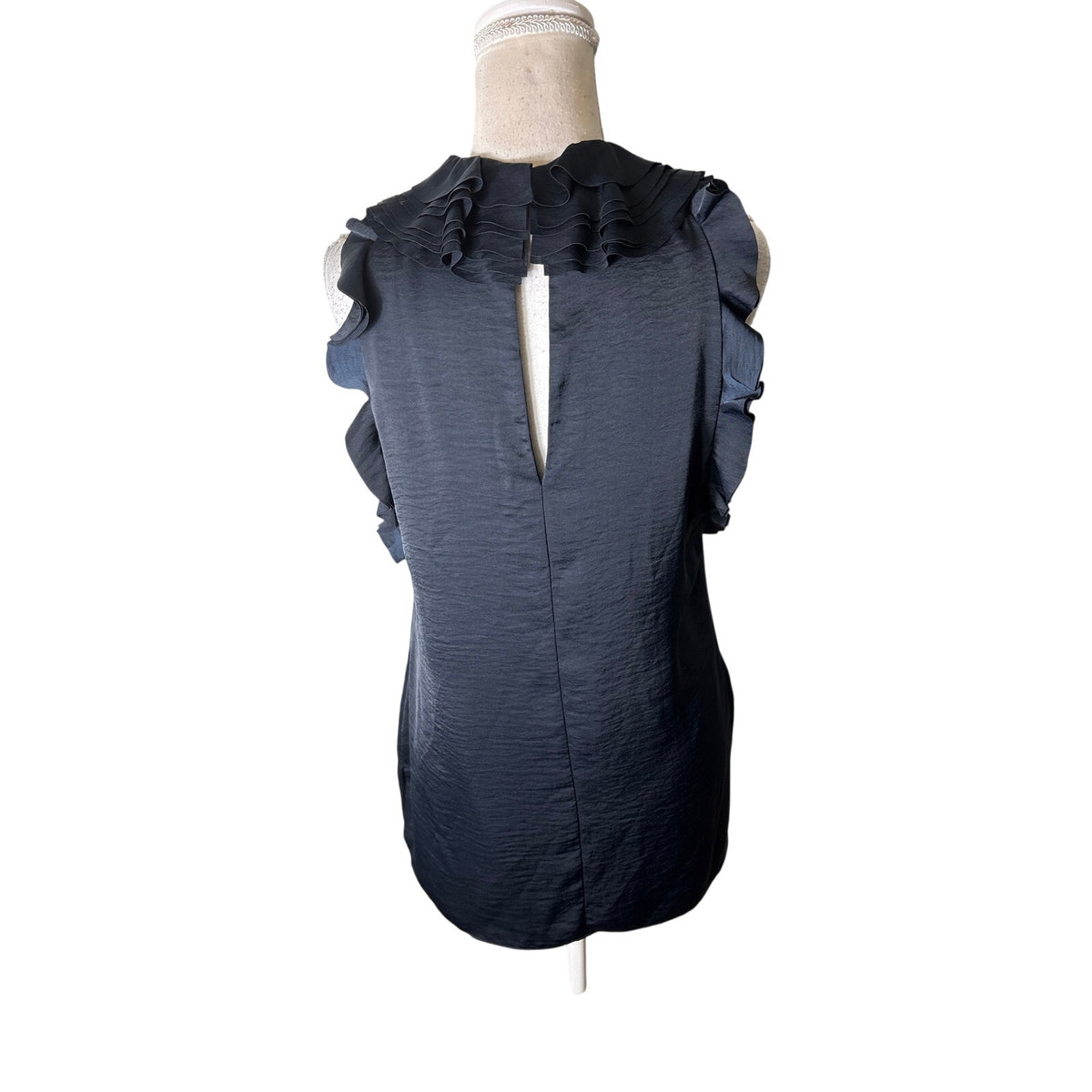 Reiss Navy Satin Layered Top Sz 8