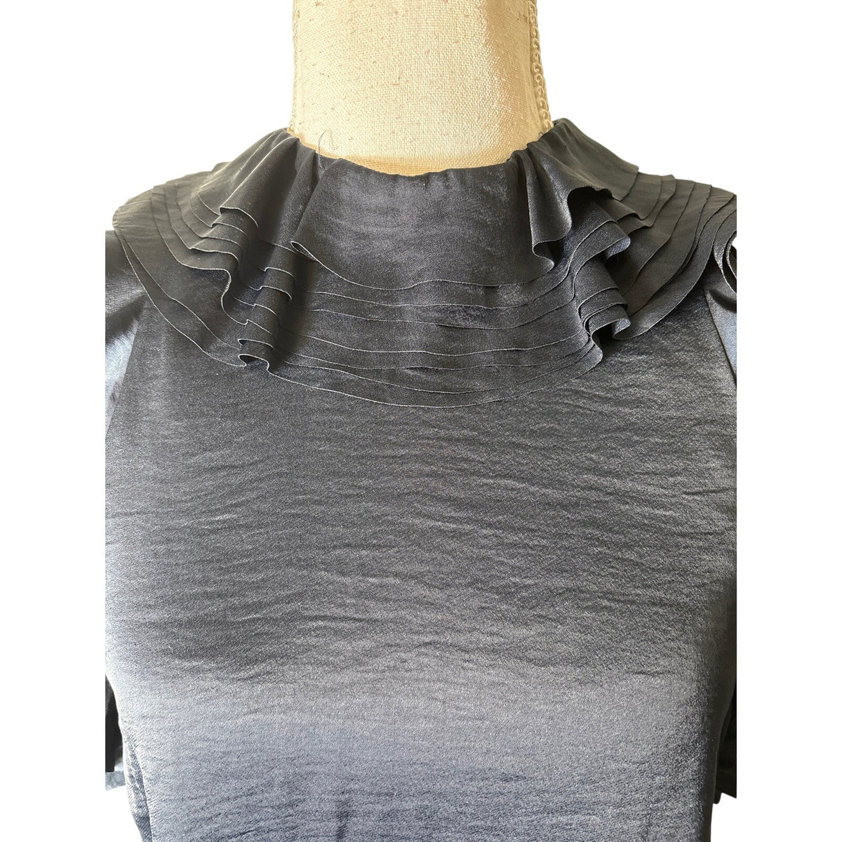 Reiss Navy Satin Layered Top Sz 8