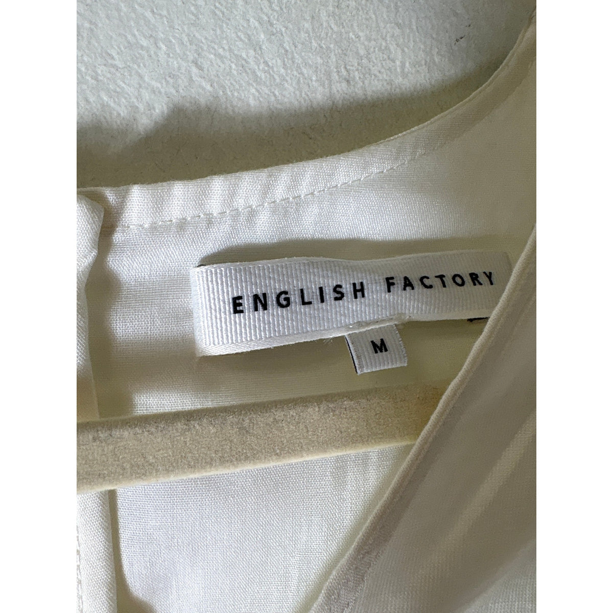 English Factory Off White Puff Sleeve A-Line Mini Dress Sz M