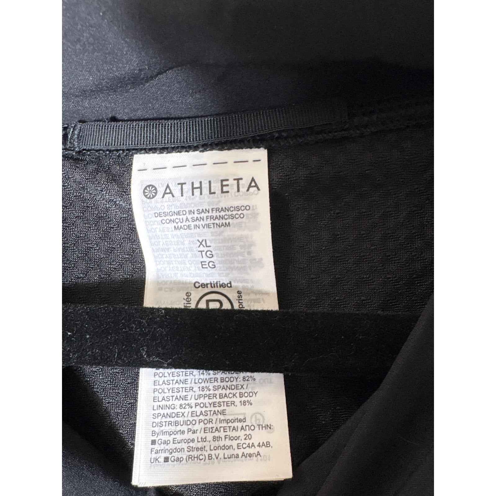 NWT Athleta Black Sleeveless Athletic Top with Side Cut Outs Sz XL