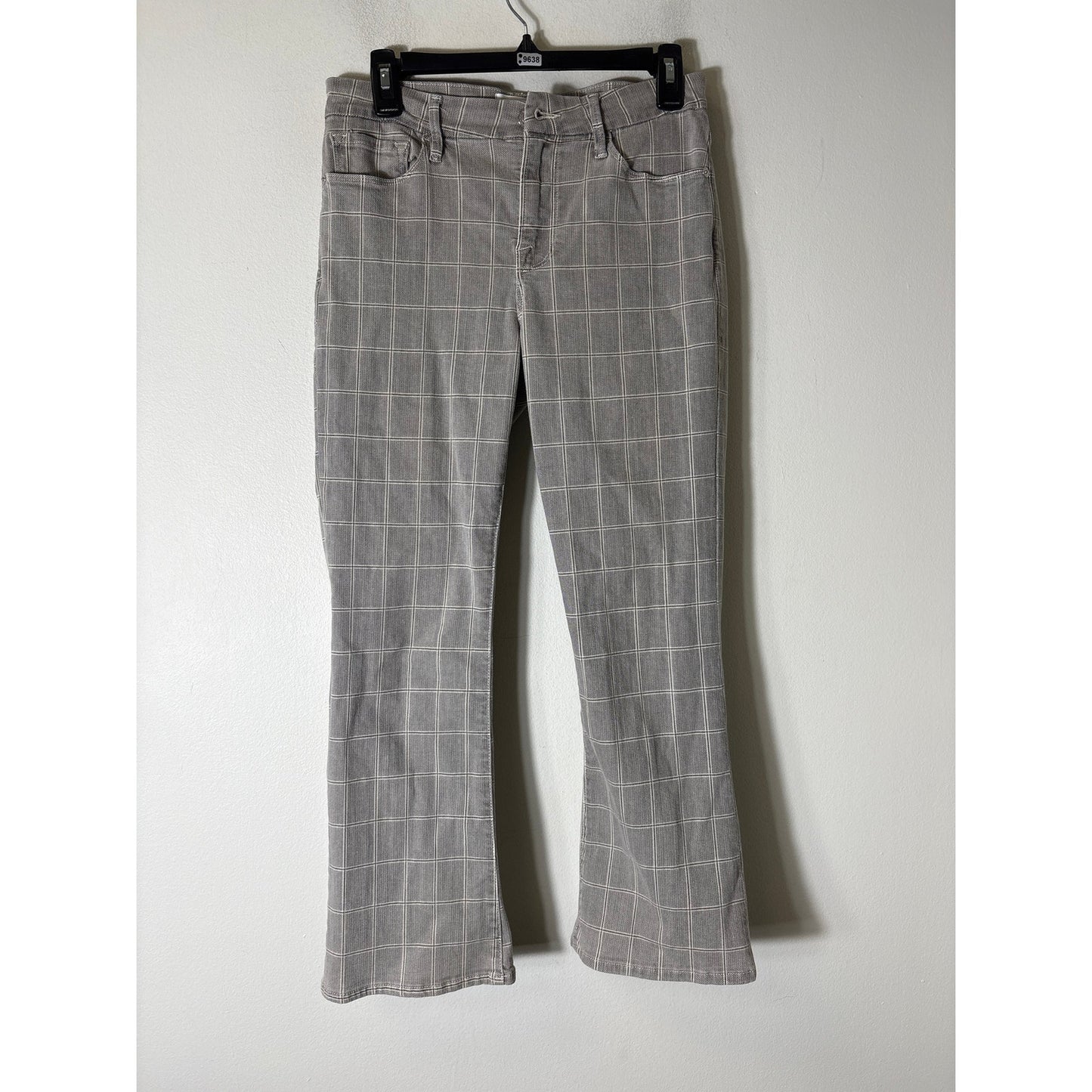 FRAME Gray Plaid "Le Crop Mini Boot" Cotton Jeans Style Pants Sz 28