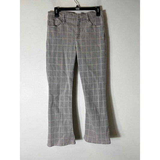 FRAME Gray Plaid "Le Crop Mini Boot" Cotton Jeans Style Pants Sz 28