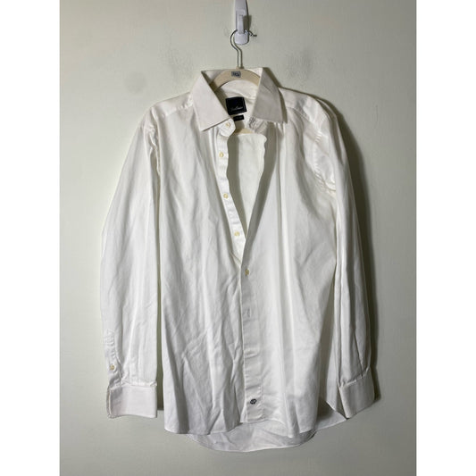 Men's David Donaho White Button Down Dress Shirt Sz 16.5/35/35 Trim