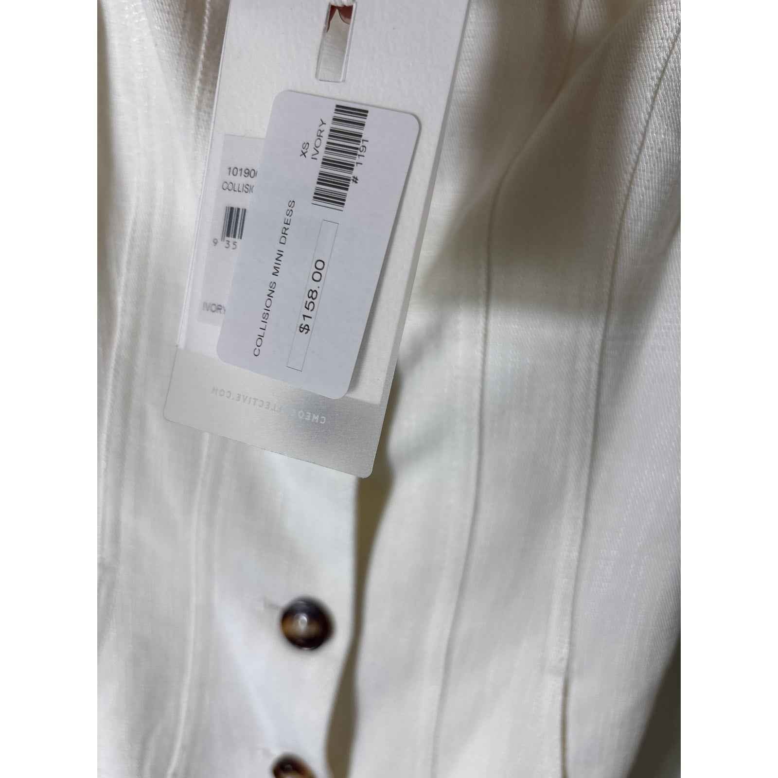 NWT C/Meo Collective Ivory "Collisions Mini Dress" Sz Xs/2