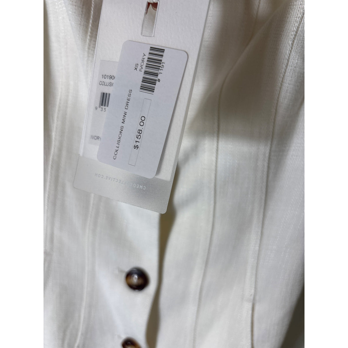 NWT C/Meo Collective Ivory "Collisions Mini Dress" Sz Xs/2