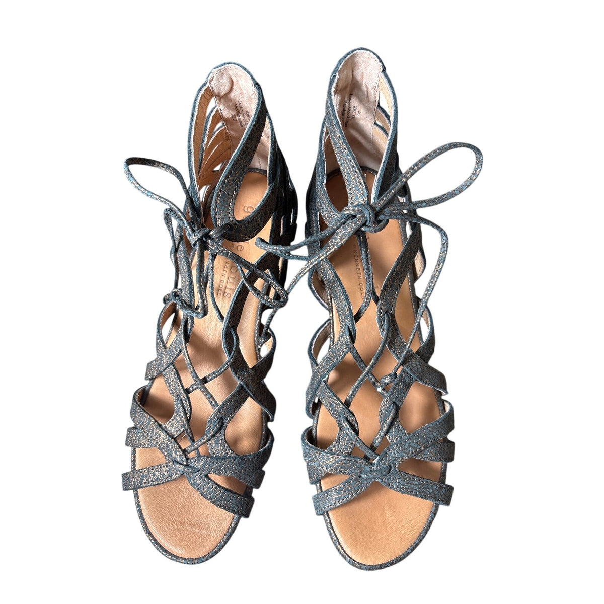 Gentle Souls Black Copper Metallic Wedge Sz 8