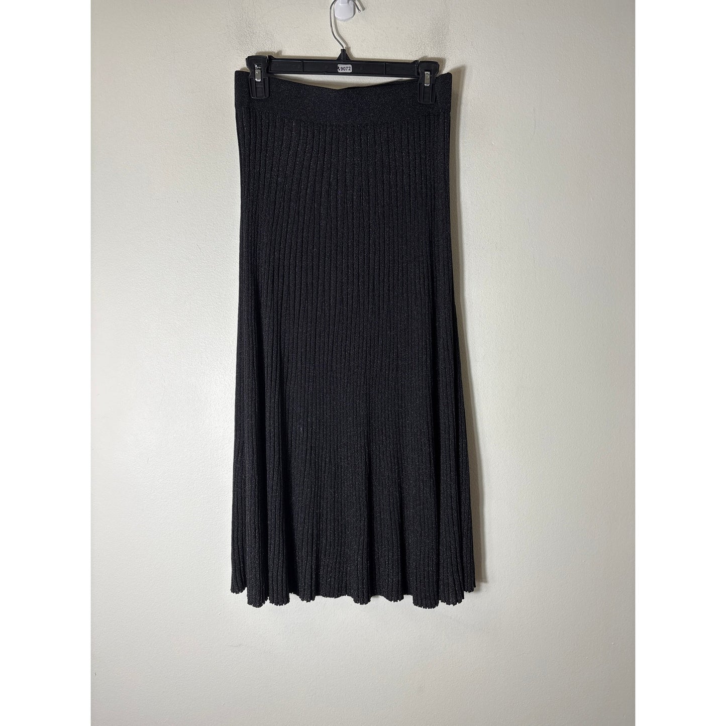 J. McLaughlin Charcoal Sparkle Pleated Maxi Skirt Sz S