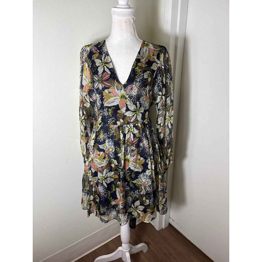 NWT Tanya Taylor Vivaria Black Floral Dress Sz S