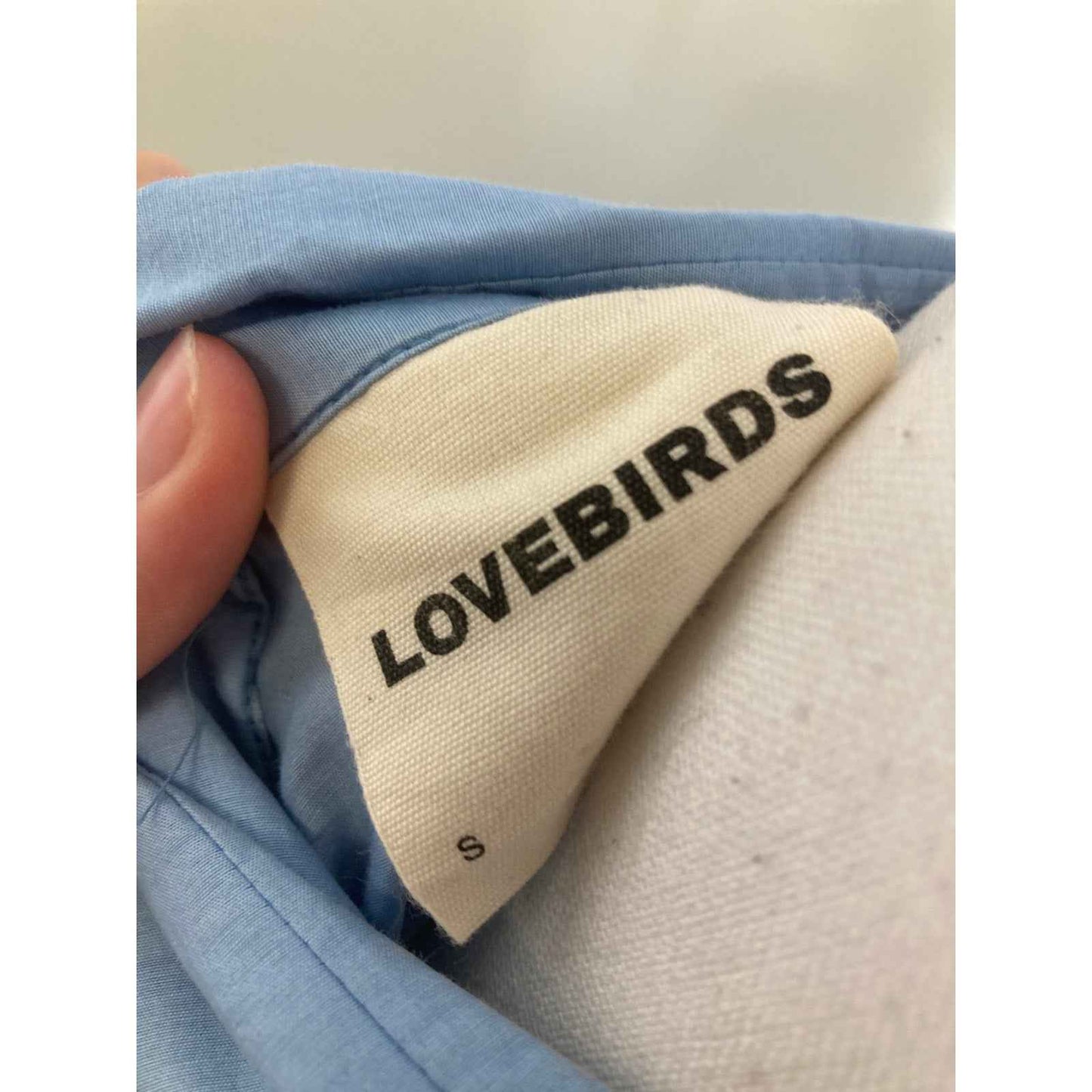 Lovebirds Blue with White Brush Strokes Maxi Dress Sz S