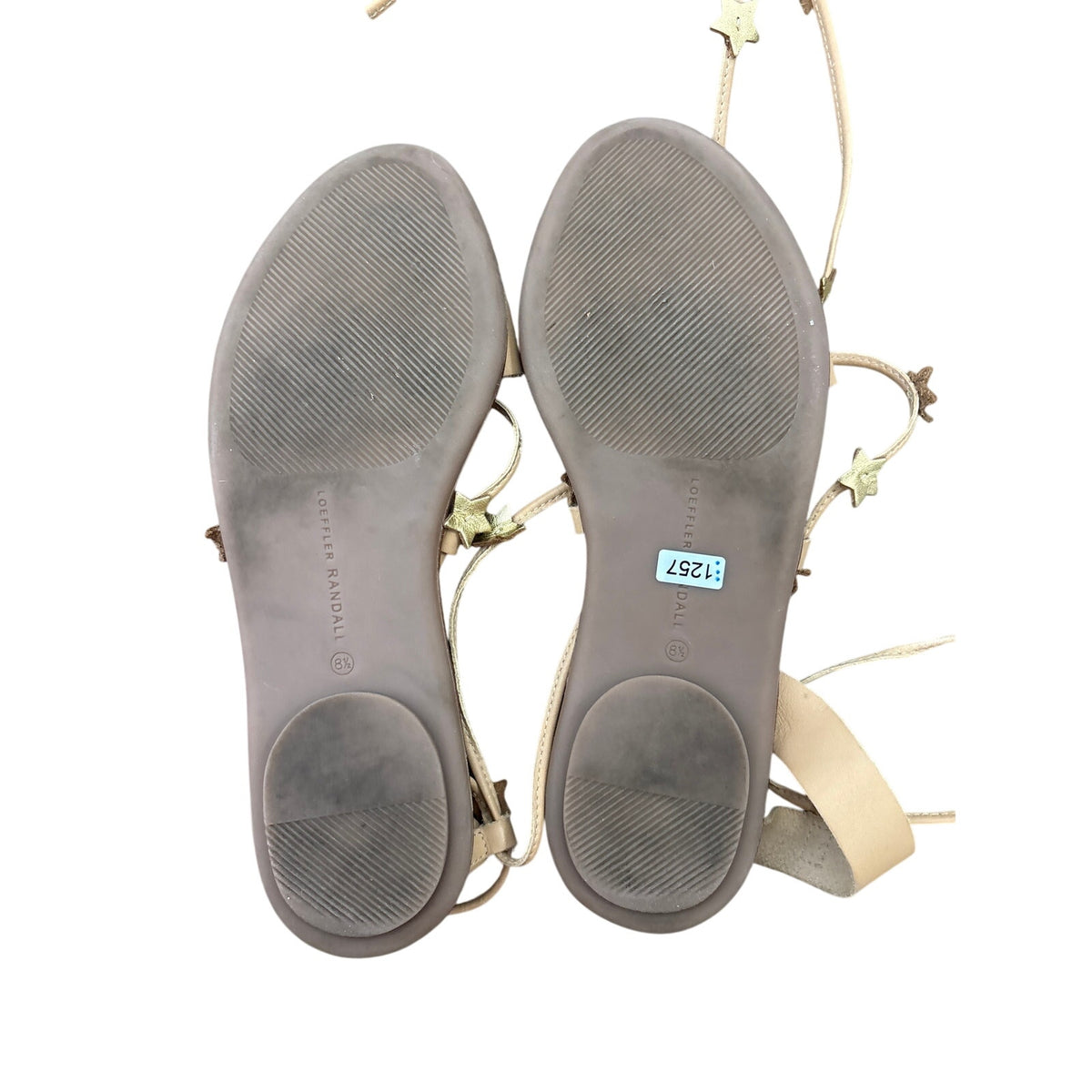 Loeffler Randall Nude With Gold Star Lace Up Sandals Sz 8.5