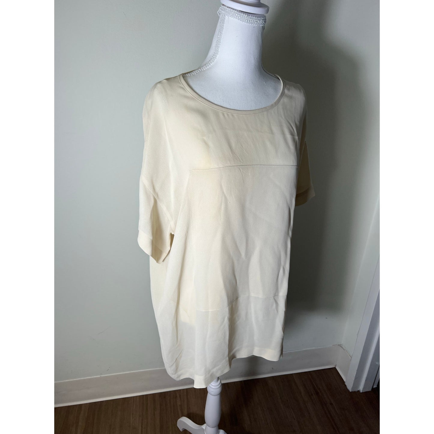 Bitte Kai Rand Short Sleeve Oversized Cream Blouse Sz M