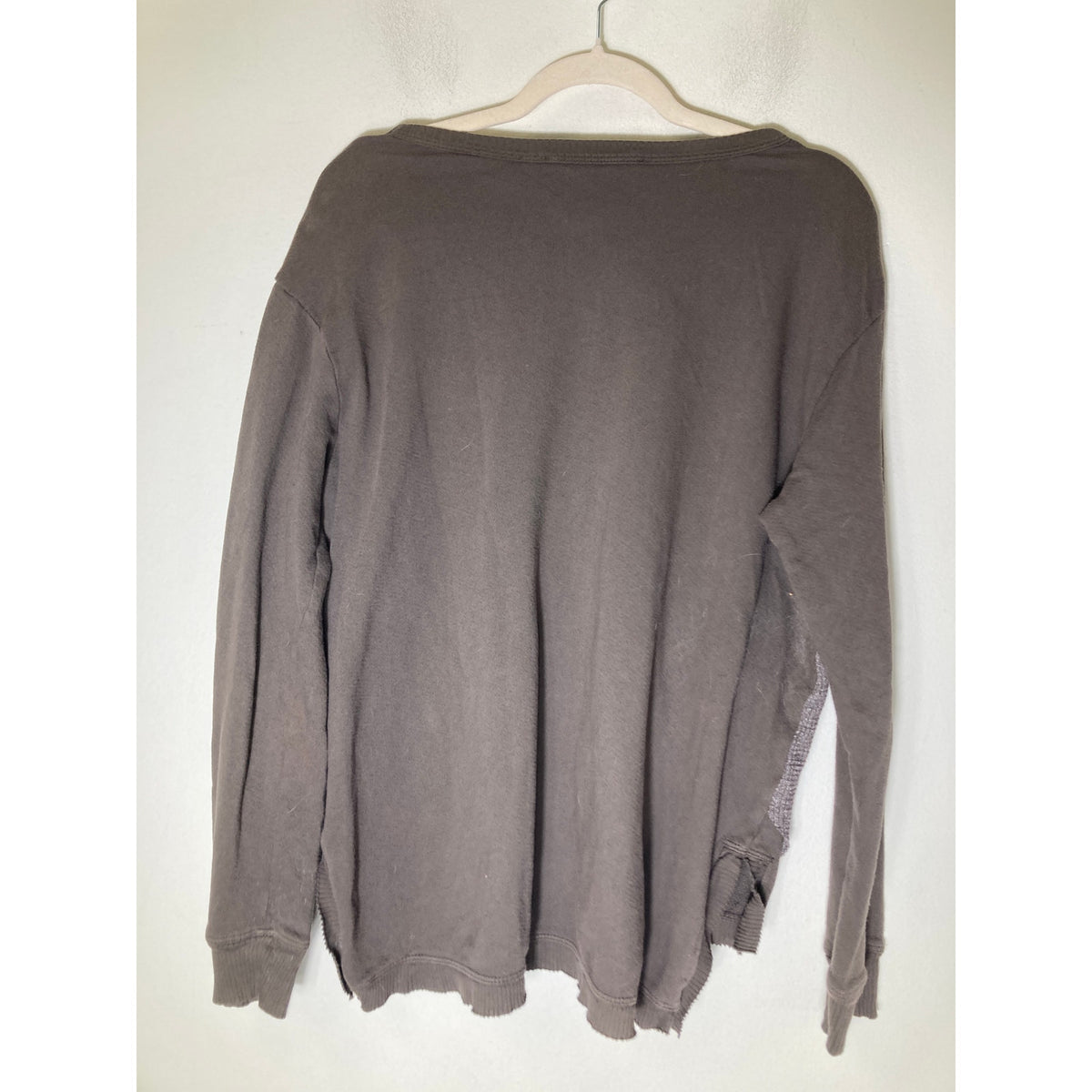Wilt Brown and Olive Mixed Media Waffle Pullover Sz M