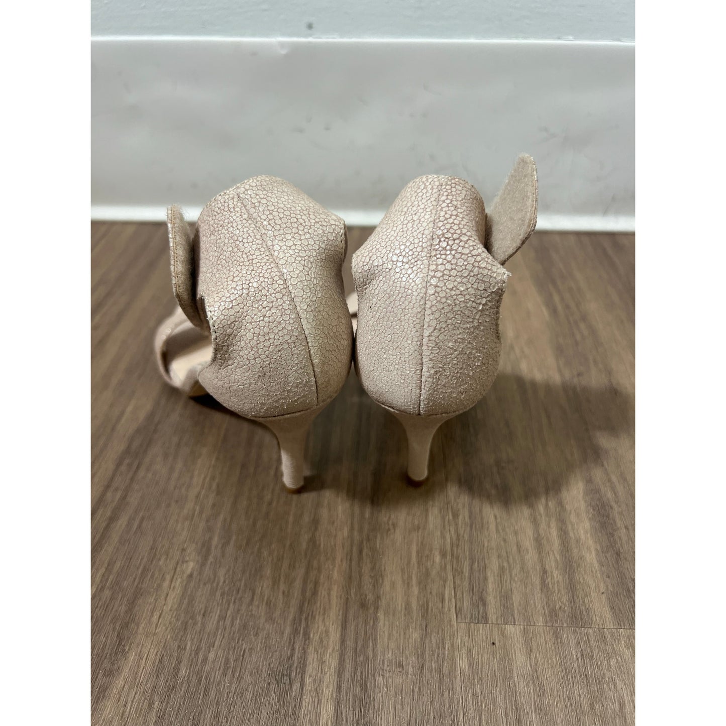 Rebecca Taylor Pebbled Leather Nude Heels Sz 8.5
