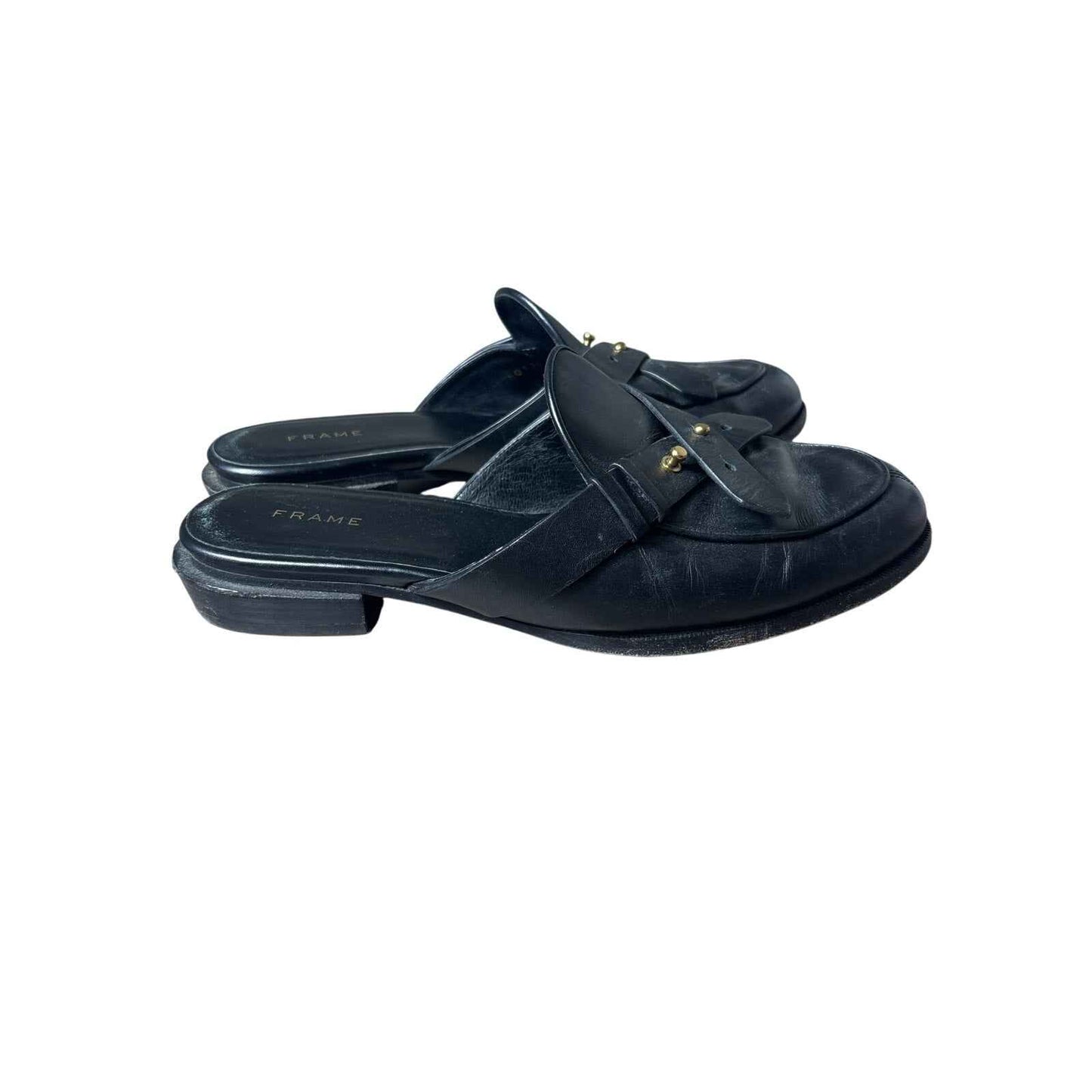Frame Black Loafer Slide Ons Sz 39 (8.5)