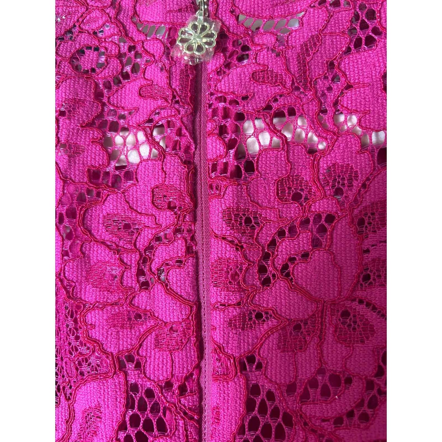 Kate Spade Hot Pink Long Sleeve Lace Mini Dress Sz 2