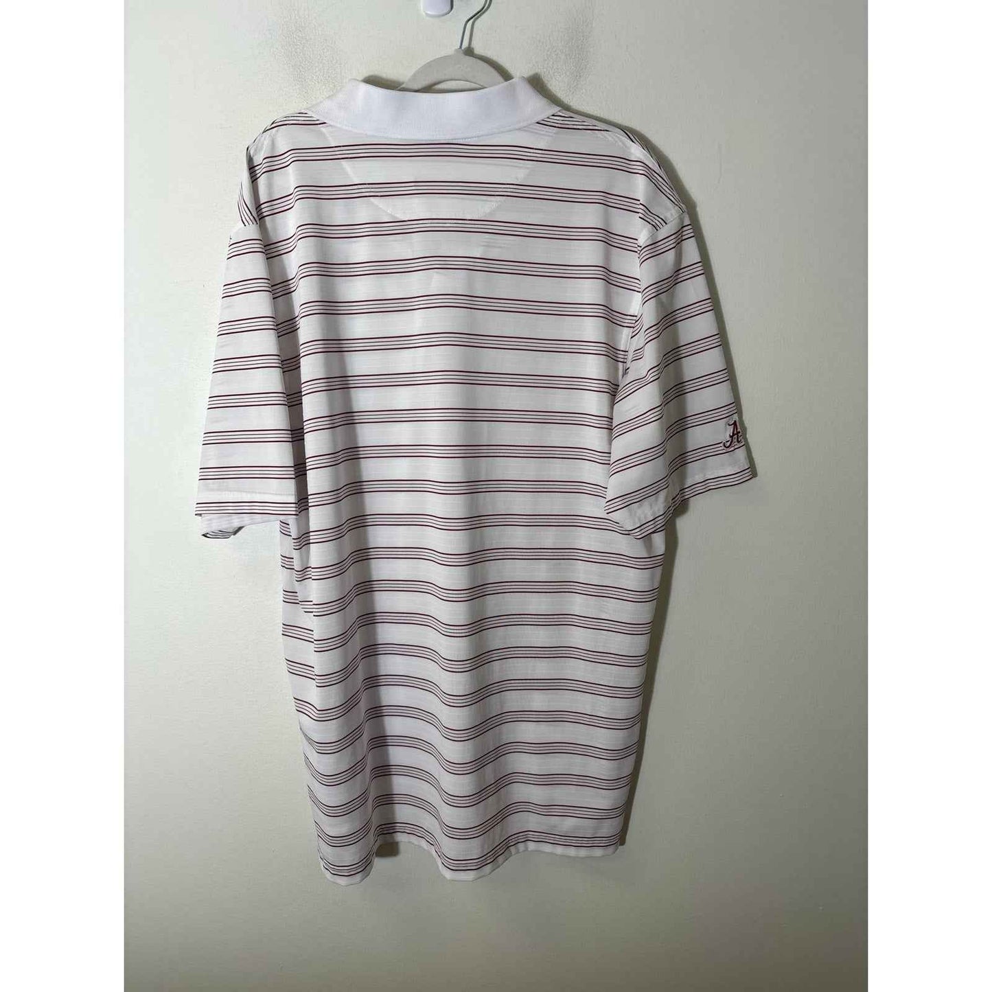 Men's Tusk Wear Crimson and White Stripe Alabama Short Sleeve Shirt Sz XL