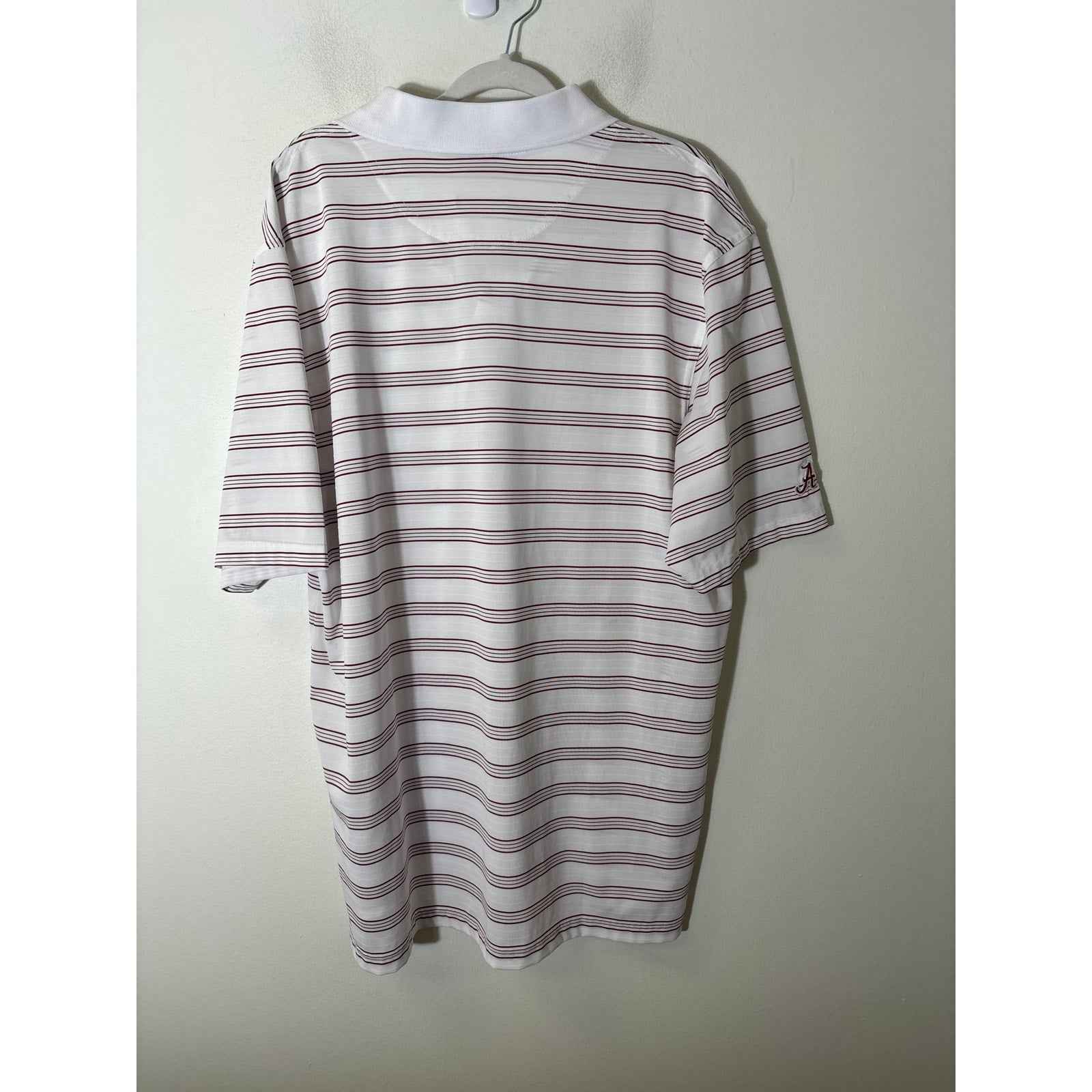 Men's Tusk Wear Crimson and White Stripe Alabama Short Sleeve Shirt Sz XL