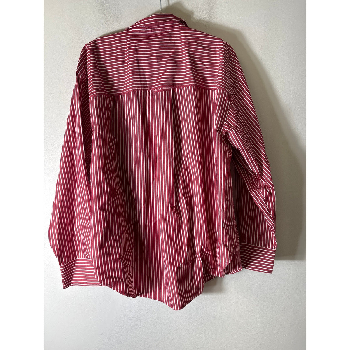 J. Crew Red And White Stripe Button Up Etienne Shirt Sz L