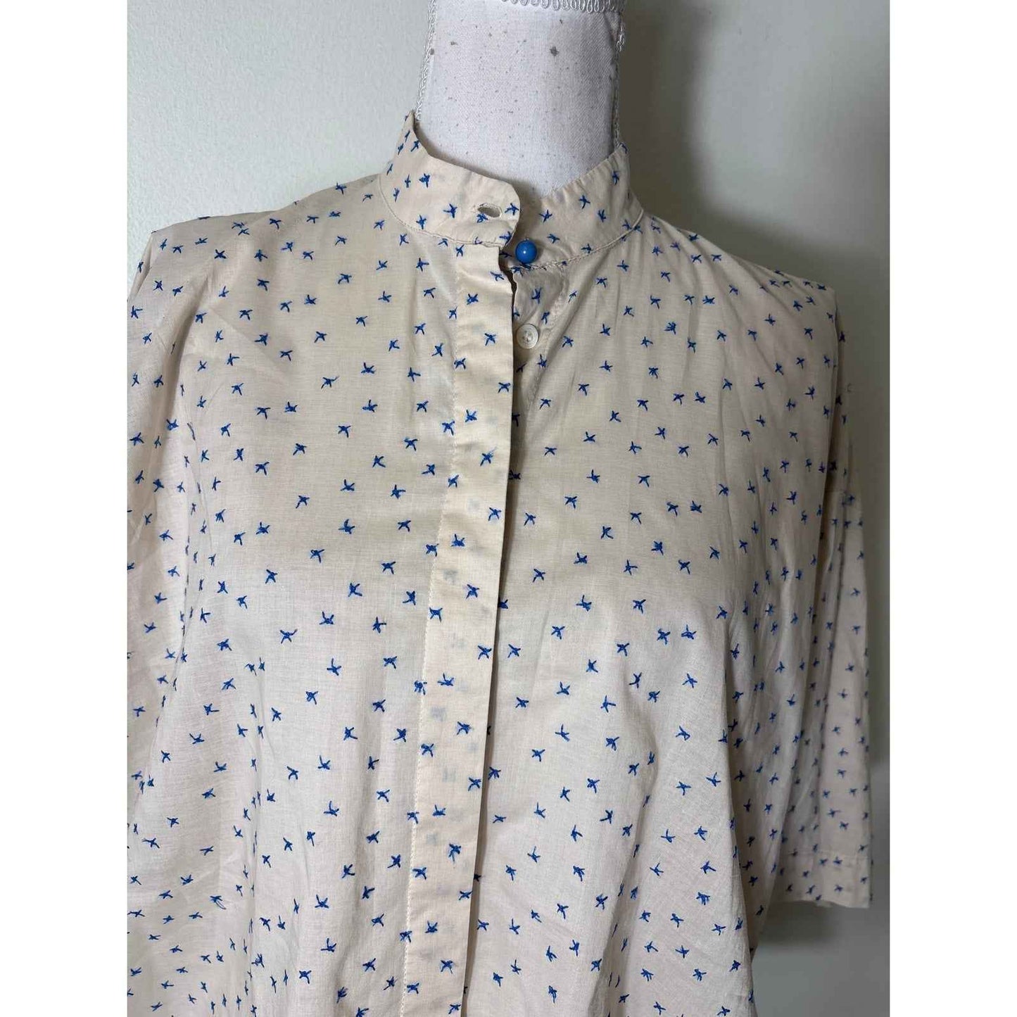 Ottod'Ame Cream with Blue Stitch Sz 6
