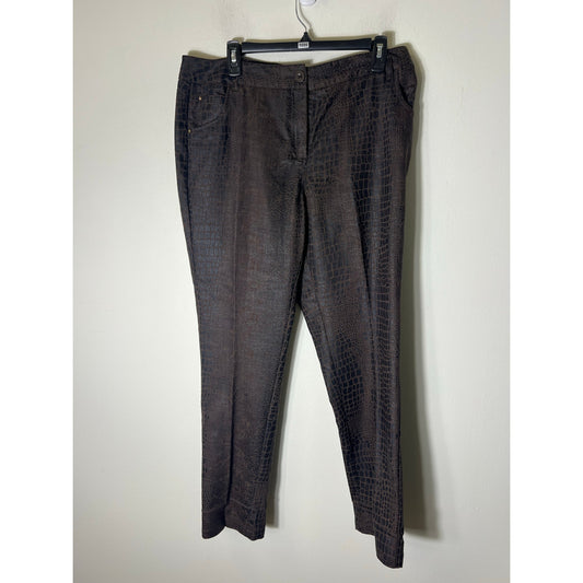 Bamboo Traders Brown Snakeskin Print Jeans Style Pants Sz 14