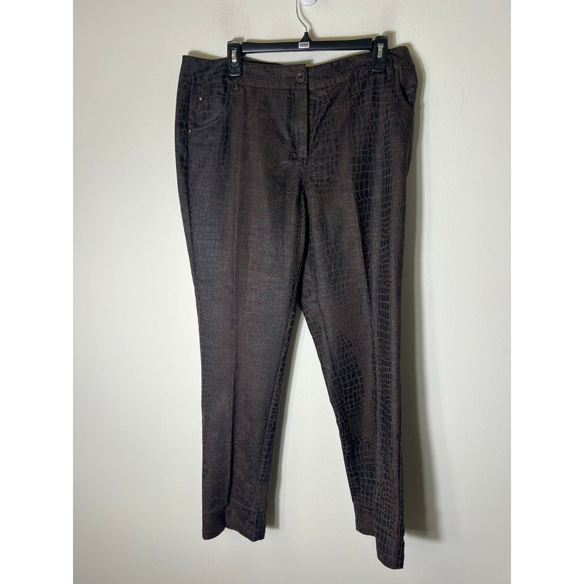 Bamboo Traders Brown Snakeskin Print Jeans Style Pants Sz 14