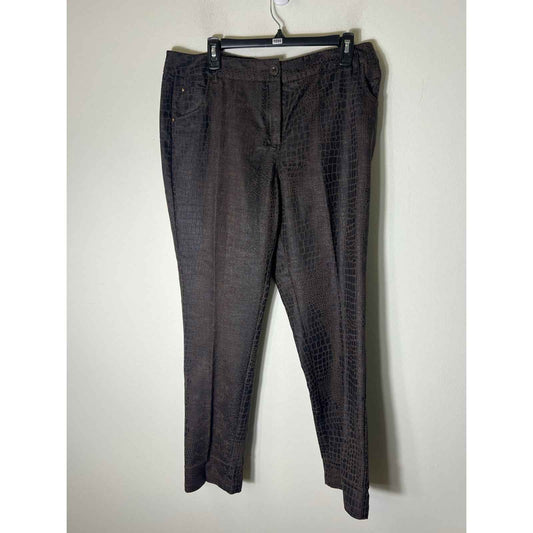 Bamboo Traders Brown Snakeskin Print Jeans Style Pants Sz 14